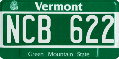VT license plate NCB622