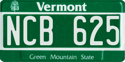 VT license plate NCB625