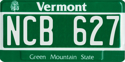 VT license plate NCB627