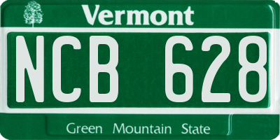 VT license plate NCB628