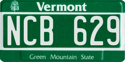 VT license plate NCB629