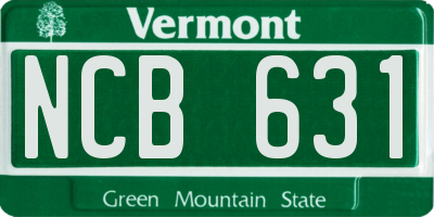 VT license plate NCB631