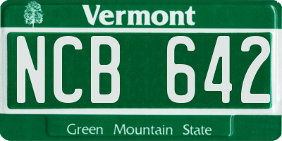 VT license plate NCB642