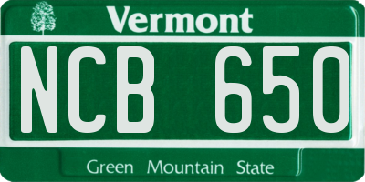 VT license plate NCB650