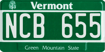 VT license plate NCB655