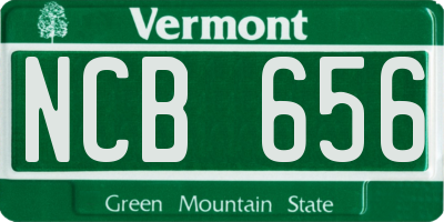 VT license plate NCB656