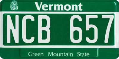 VT license plate NCB657