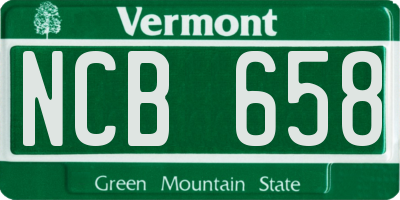VT license plate NCB658