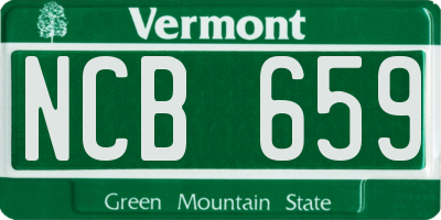 VT license plate NCB659