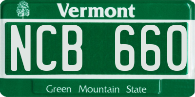 VT license plate NCB660