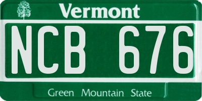 VT license plate NCB676