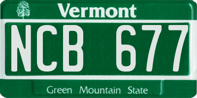 VT license plate NCB677