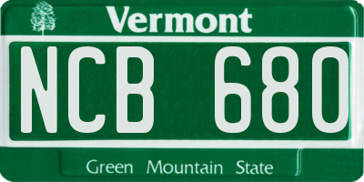 VT license plate NCB680