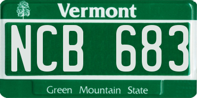 VT license plate NCB683