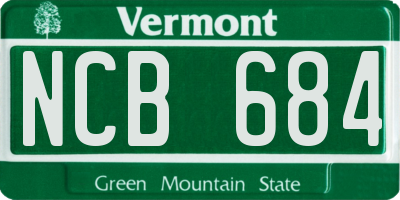 VT license plate NCB684
