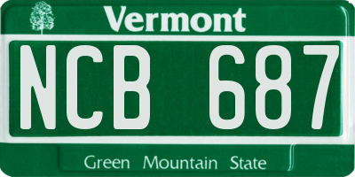VT license plate NCB687