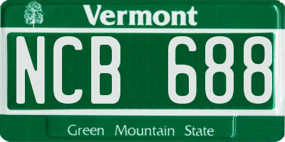VT license plate NCB688