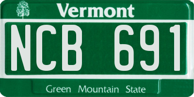 VT license plate NCB691