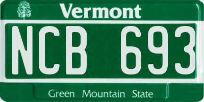 VT license plate NCB693