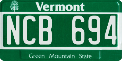 VT license plate NCB694