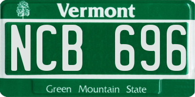 VT license plate NCB696