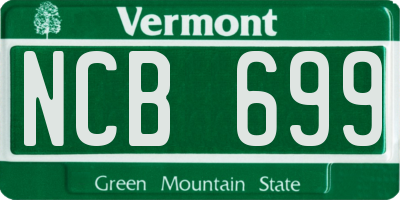 VT license plate NCB699