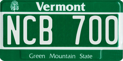 VT license plate NCB700