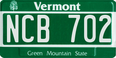 VT license plate NCB702