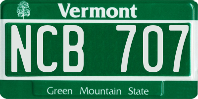 VT license plate NCB707