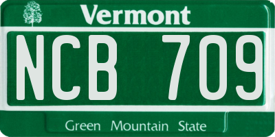 VT license plate NCB709