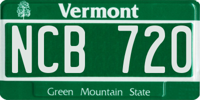 VT license plate NCB720