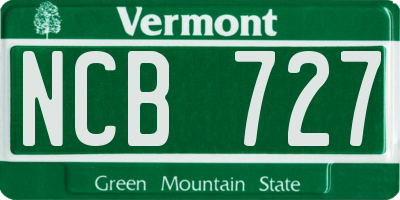 VT license plate NCB727