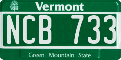 VT license plate NCB733