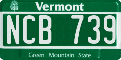 VT license plate NCB739
