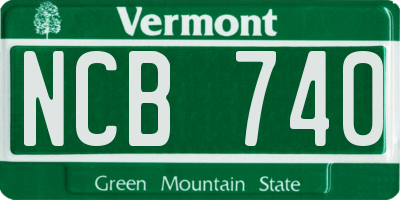 VT license plate NCB740