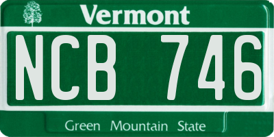 VT license plate NCB746