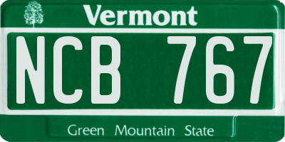 VT license plate NCB767