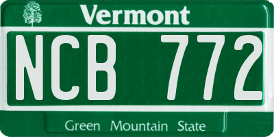 VT license plate NCB772