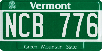 VT license plate NCB776
