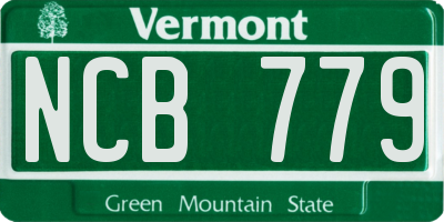 VT license plate NCB779