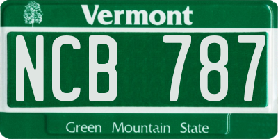 VT license plate NCB787