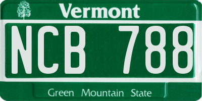 VT license plate NCB788
