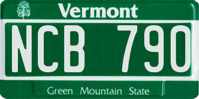 VT license plate NCB790
