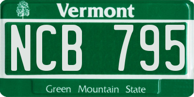 VT license plate NCB795