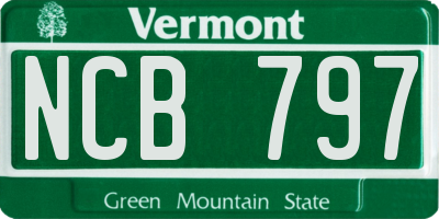 VT license plate NCB797