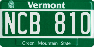 VT license plate NCB810