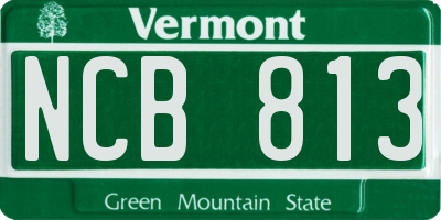 VT license plate NCB813