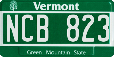 VT license plate NCB823