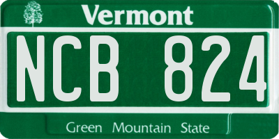 VT license plate NCB824