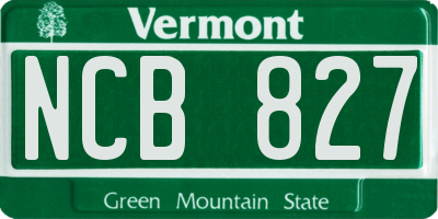 VT license plate NCB827